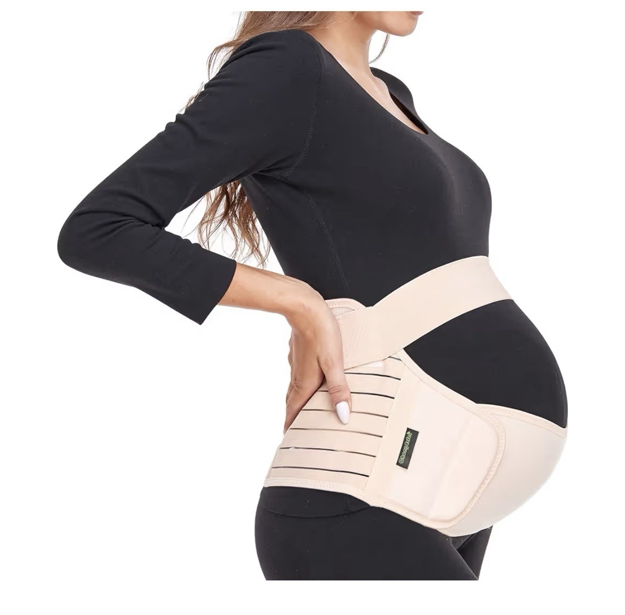 ChongErfei Maternity Support Belt Adjustable Beige