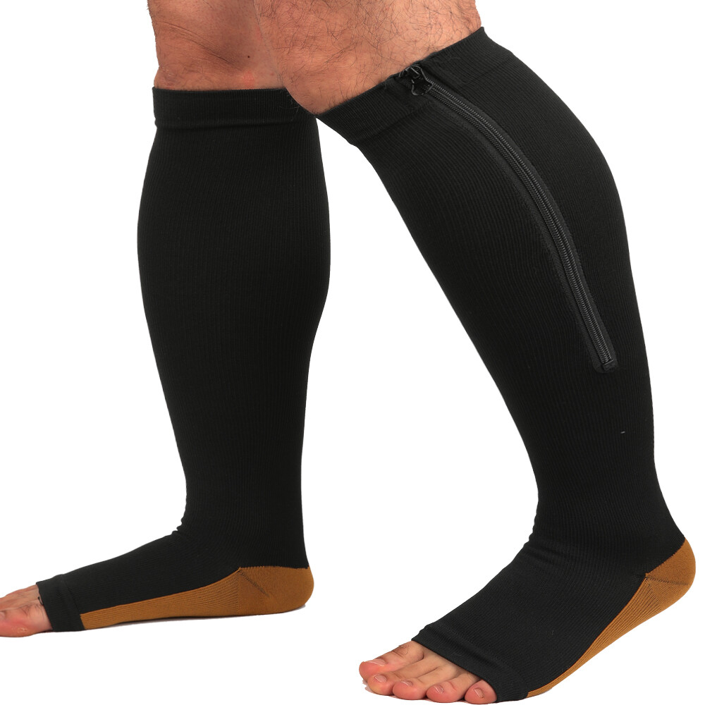 medias de compresión para varices 20-30 punta de compresion abierta calcetines @