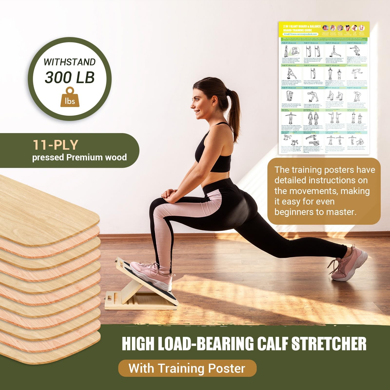 Slant Board for Calf Stretching, 2-in-1 & Balance
