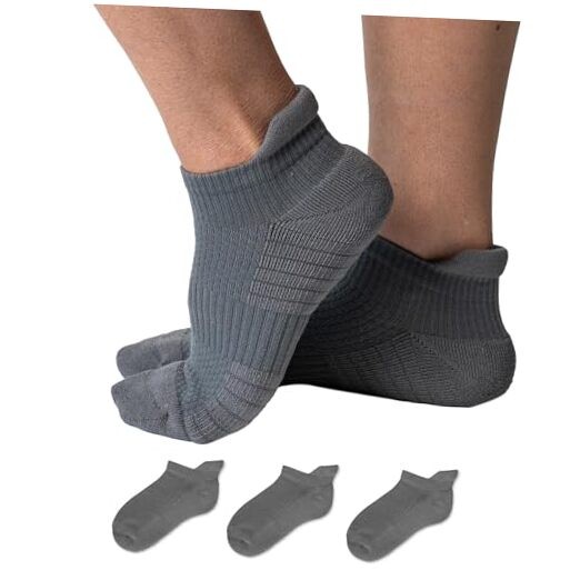 Ankle Compression Socks for Women & Men 3 Pack, 14 mmHg Support X-Large Gray