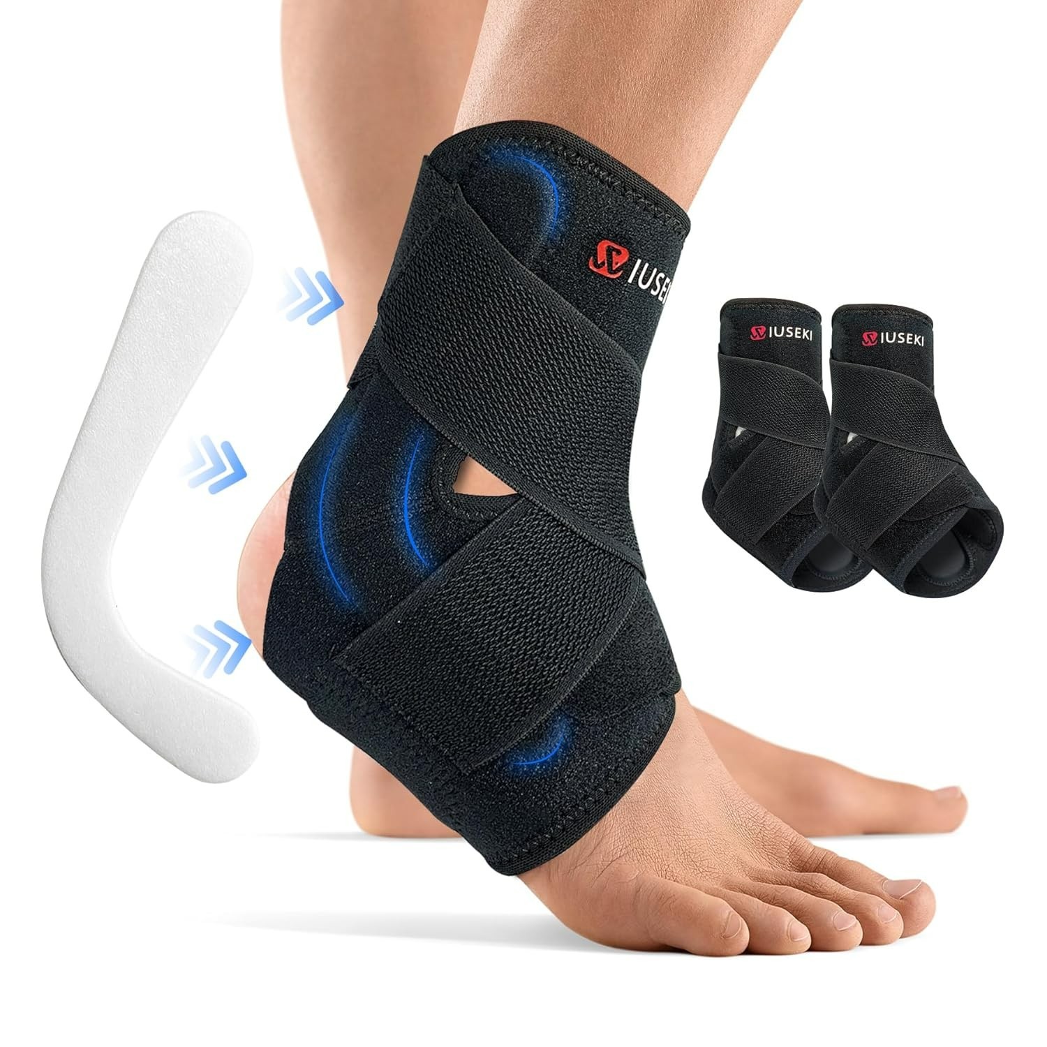 wiuseki 2 Pack Ankle Brace Stabilizers,Ankle Sprain Pain NEW IN BOX LARGE 351