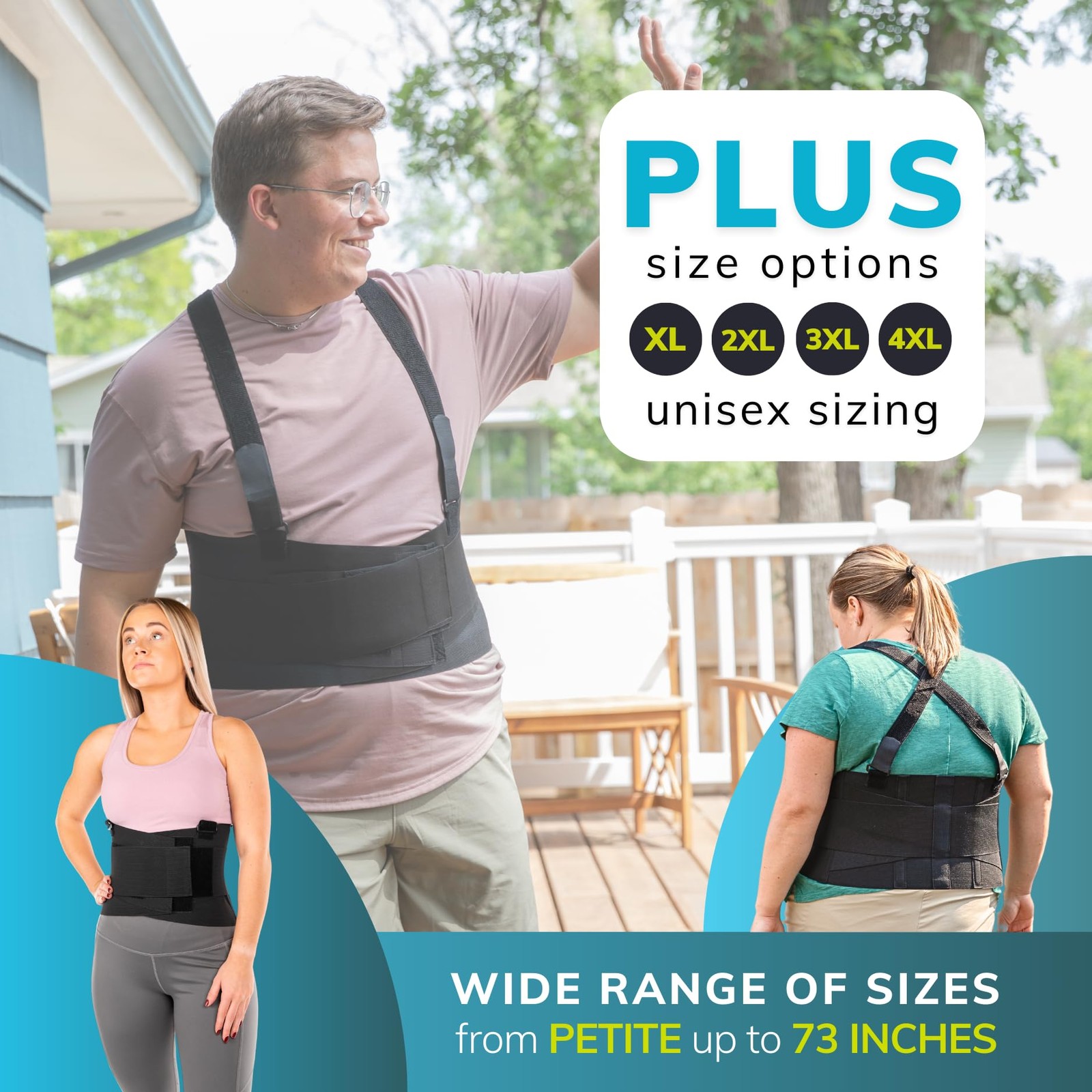 Work Back Brace – Removable Suspender Shoulder Straps for Heavy Lifting Safet…