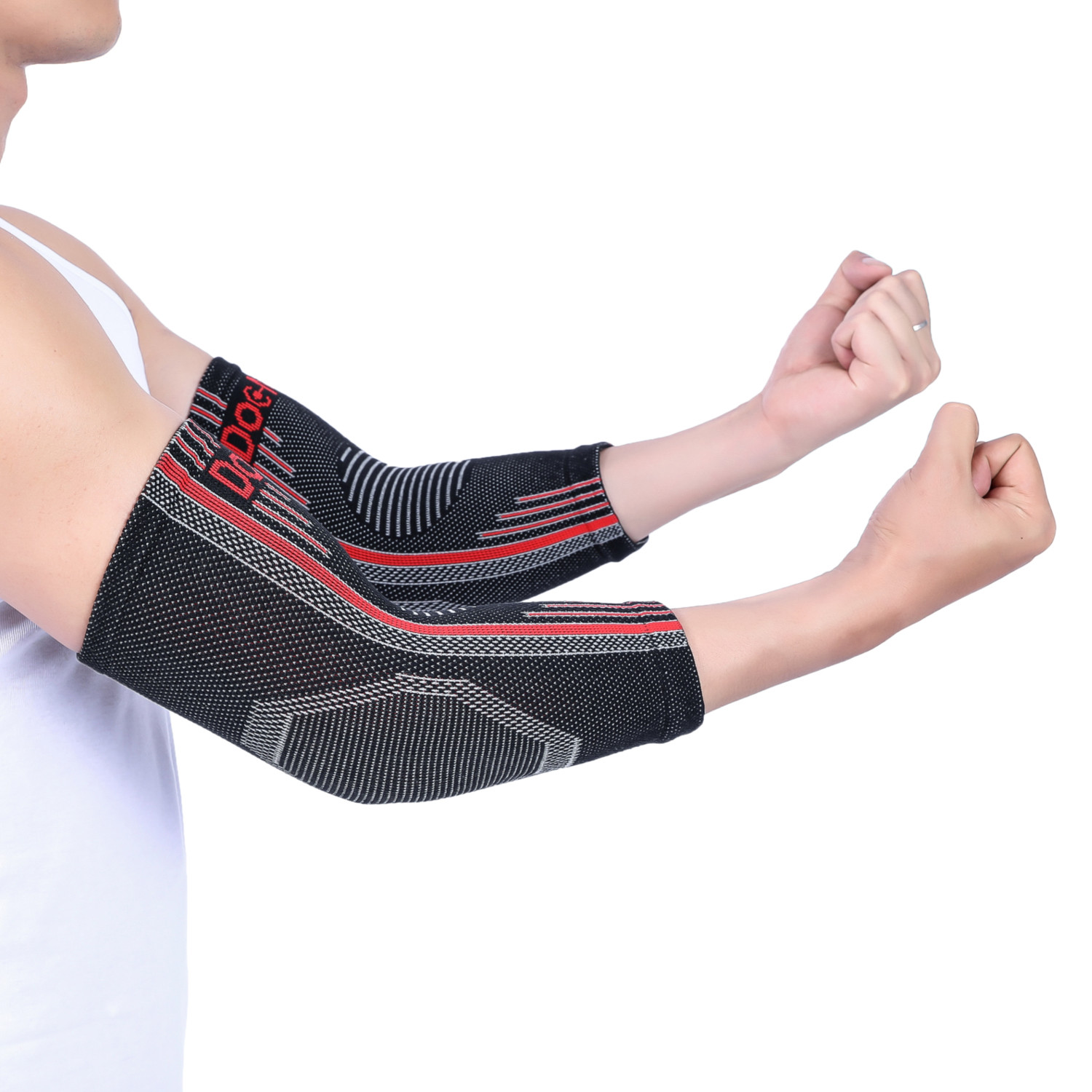 Doc Miller Elbow Compression Brace Sleeve Arm & Elbow Support Pain Relief RED