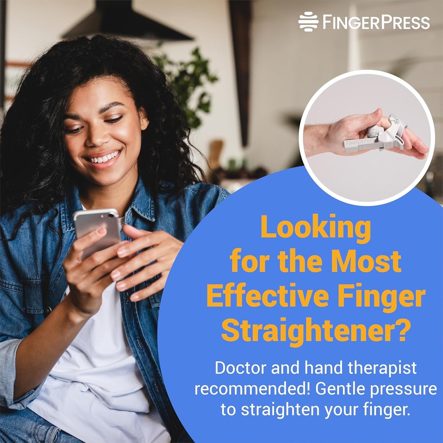 Finger Extension Device | PIP Flexion Contracture Aid | Blue
