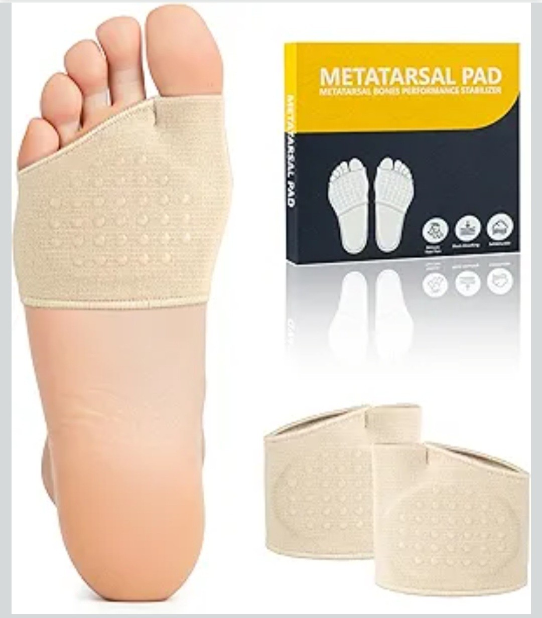 Beige Gel Metatarsal Pad Foot Sleeve Non-Slip Washable Breathable Support