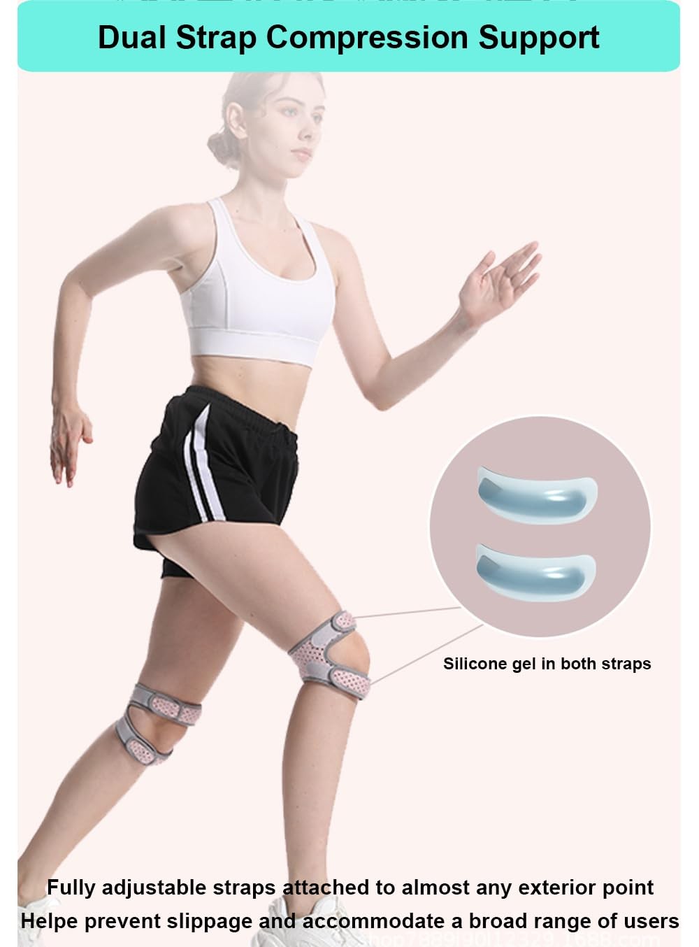 Knee Brace for Women Men Braces Pain, Patellar One Size, Pink