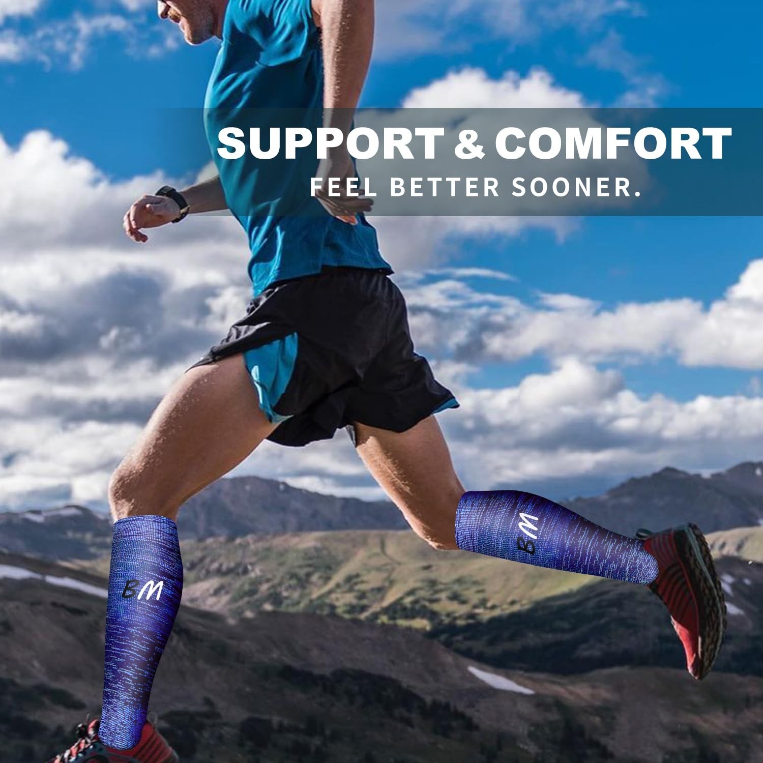 6 Pack Copper Compression Socks for Women and Men Circulation-Best Support fo…