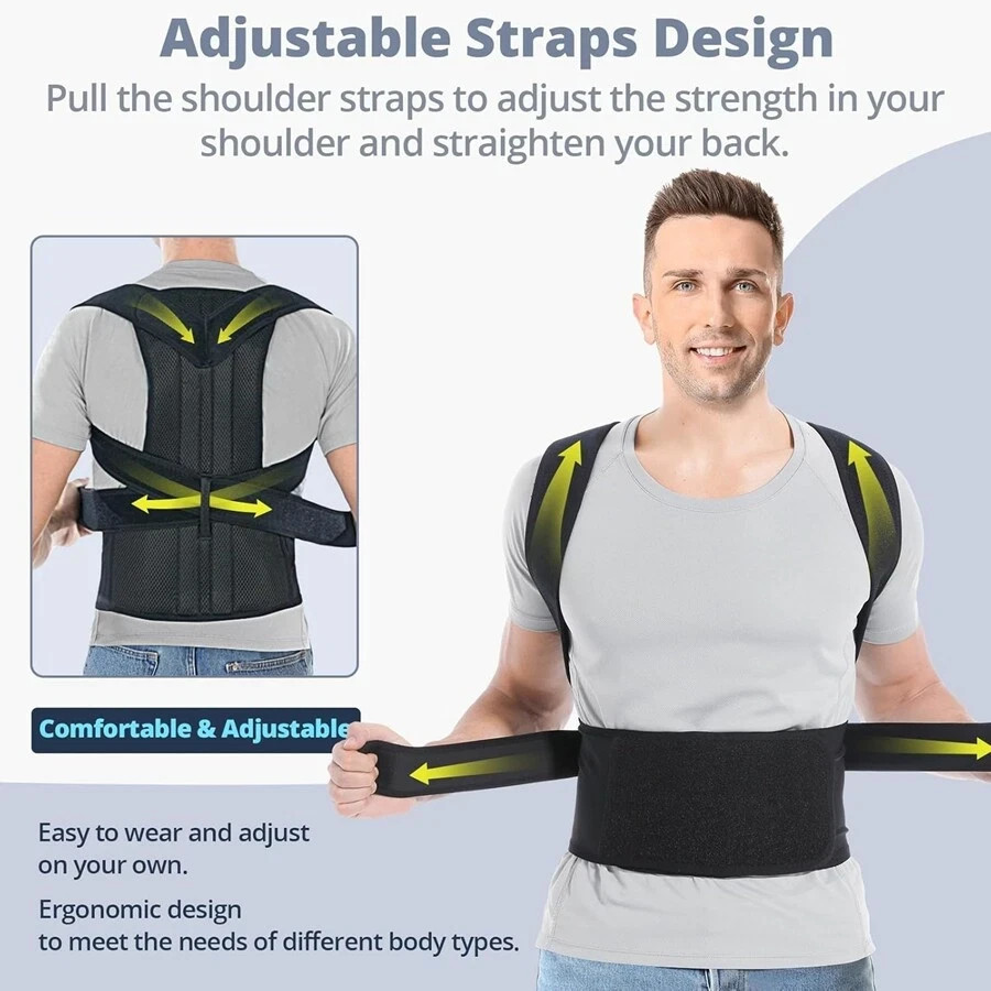 Back Brace Posture Corrector for Men and Women – Upper and Lower Back Support
