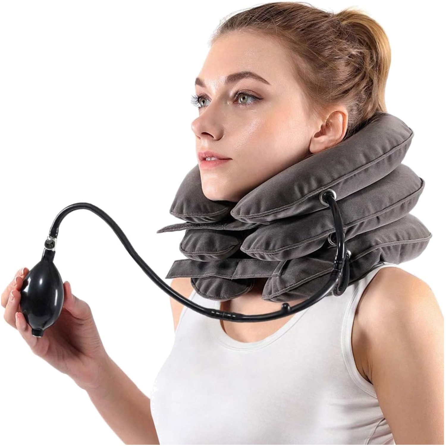 Portable Adjustable Neck Traction Pillow for Instant Pain Relief – 12-17″ Size