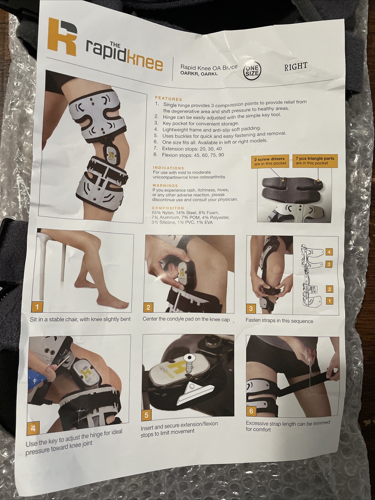 Rapid Knee OA Brace Right – One Size