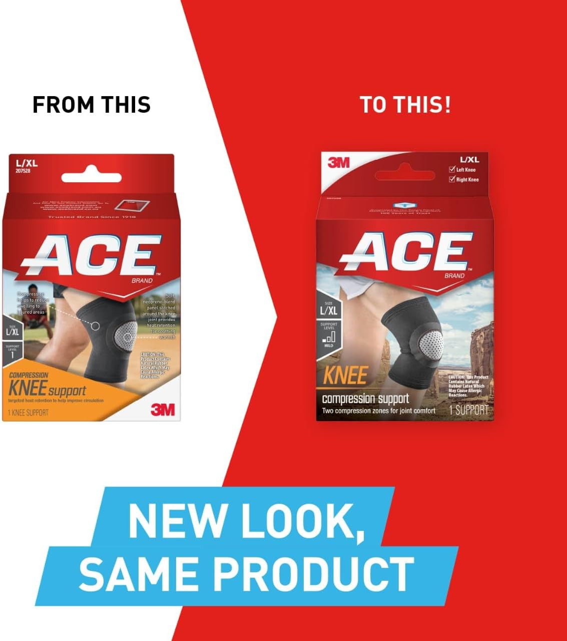 ACE Brand Compression Knee Support Neoprene, Large/X- Large