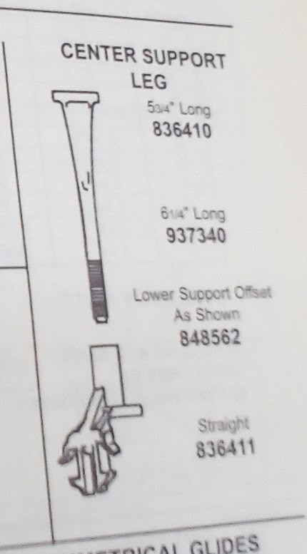 NEW Whirlpool Fridge Crisper- Center Support Leg w/ Lower Support Offset- 836410