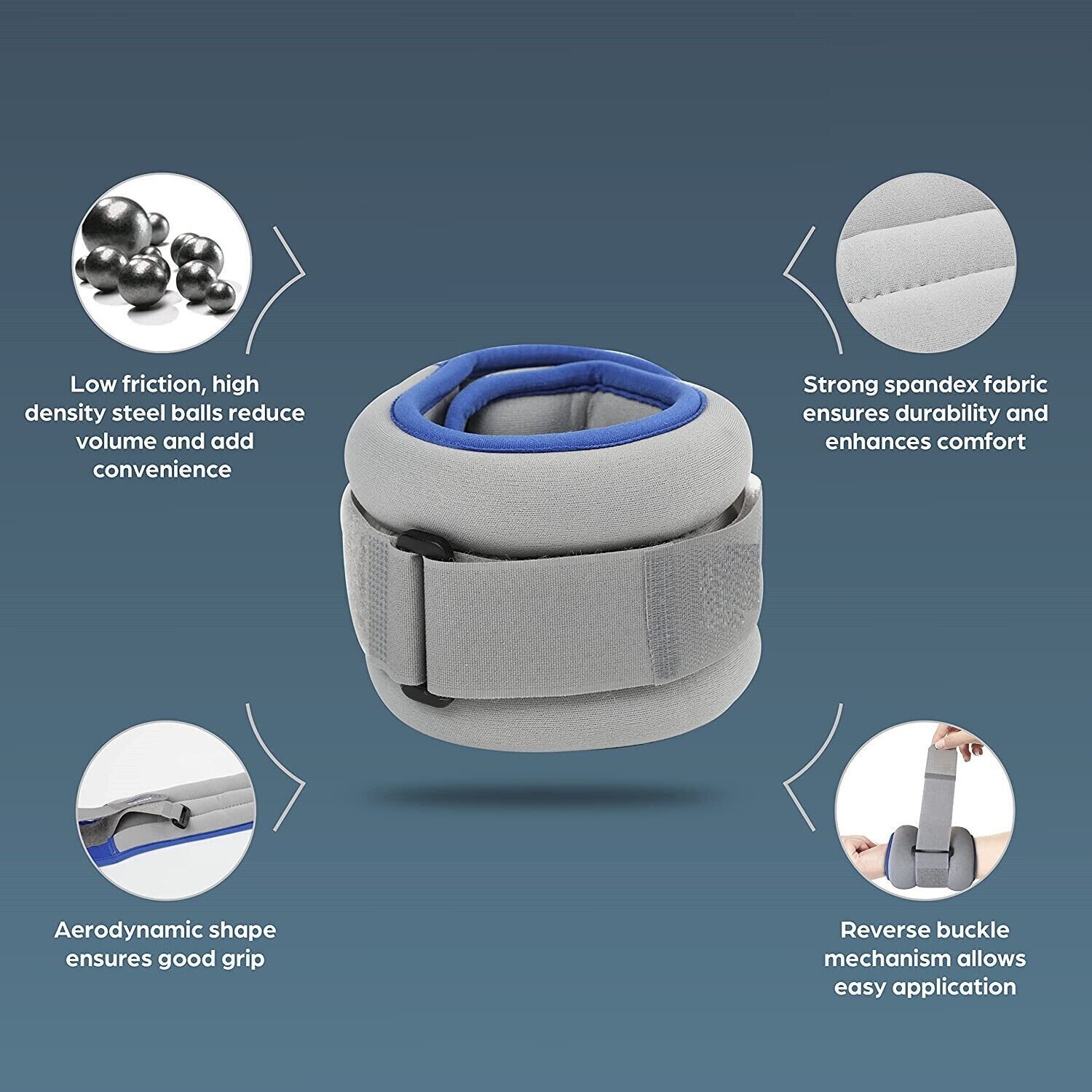 Weight Cuff, Grey, 1KG, Universal Size, 1 Unit