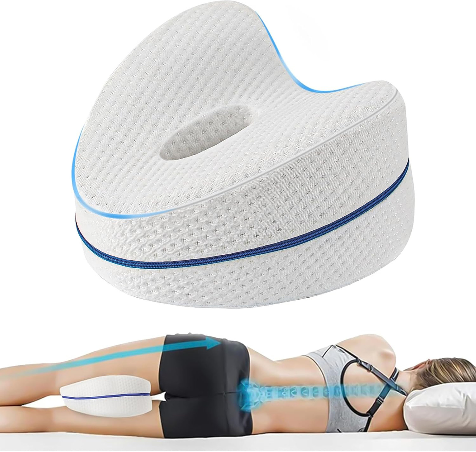 Knee Pillow for Sleeping Memory Foam Cushion for Back Pain Knee Relief Body