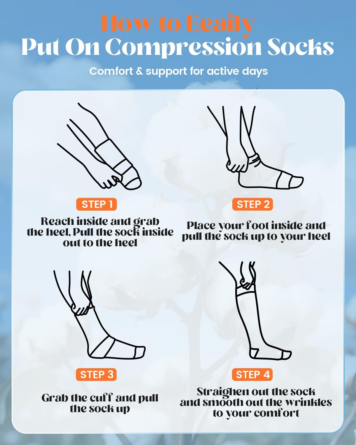 Cotton Compression Socks for Women Men 20-30 mmHg Knee High Cute Support Sock…