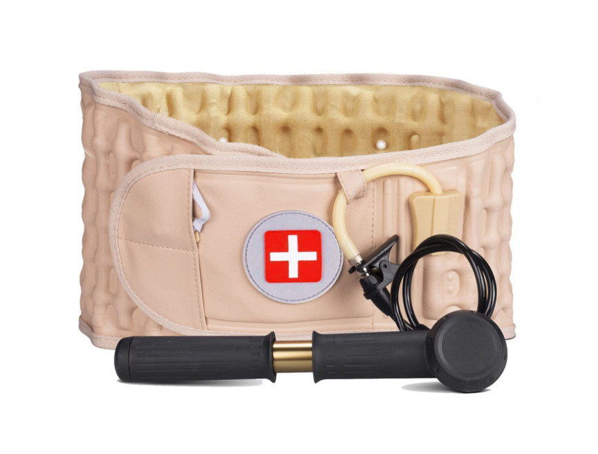 Decompression Lumbar Support Belt for Back Pain Relief, Waist 29-49″, Beige