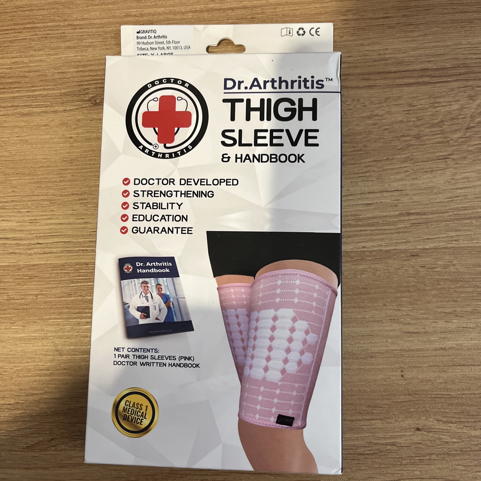 Thigh Compression Sleeve Unisex Size XL 16″-19″ 1 Pair in Pink NEW