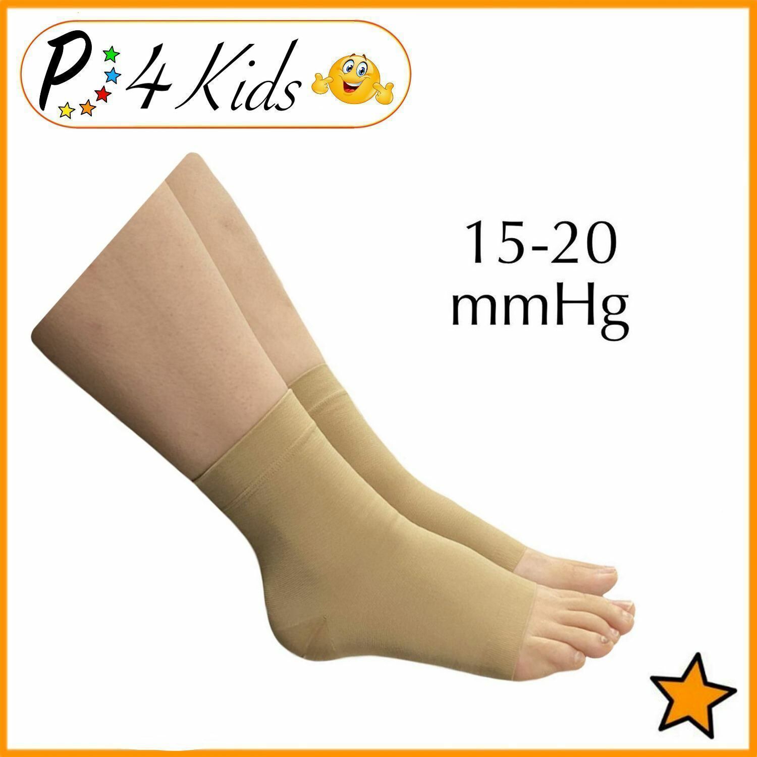 Presadee Kid’s Ankle 15-20 mmHg Compression Foot Leg Open Closed Toe Sleeve Sock