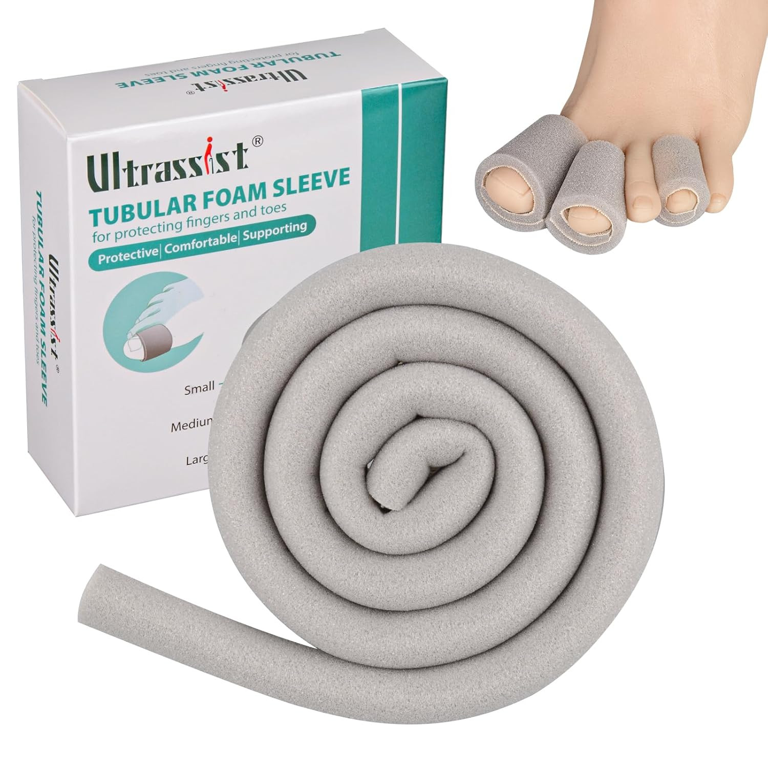 Toe Sleeve Sponge Protector 7/8″ Medium 36″ Roll for Blisters Bunions Corns