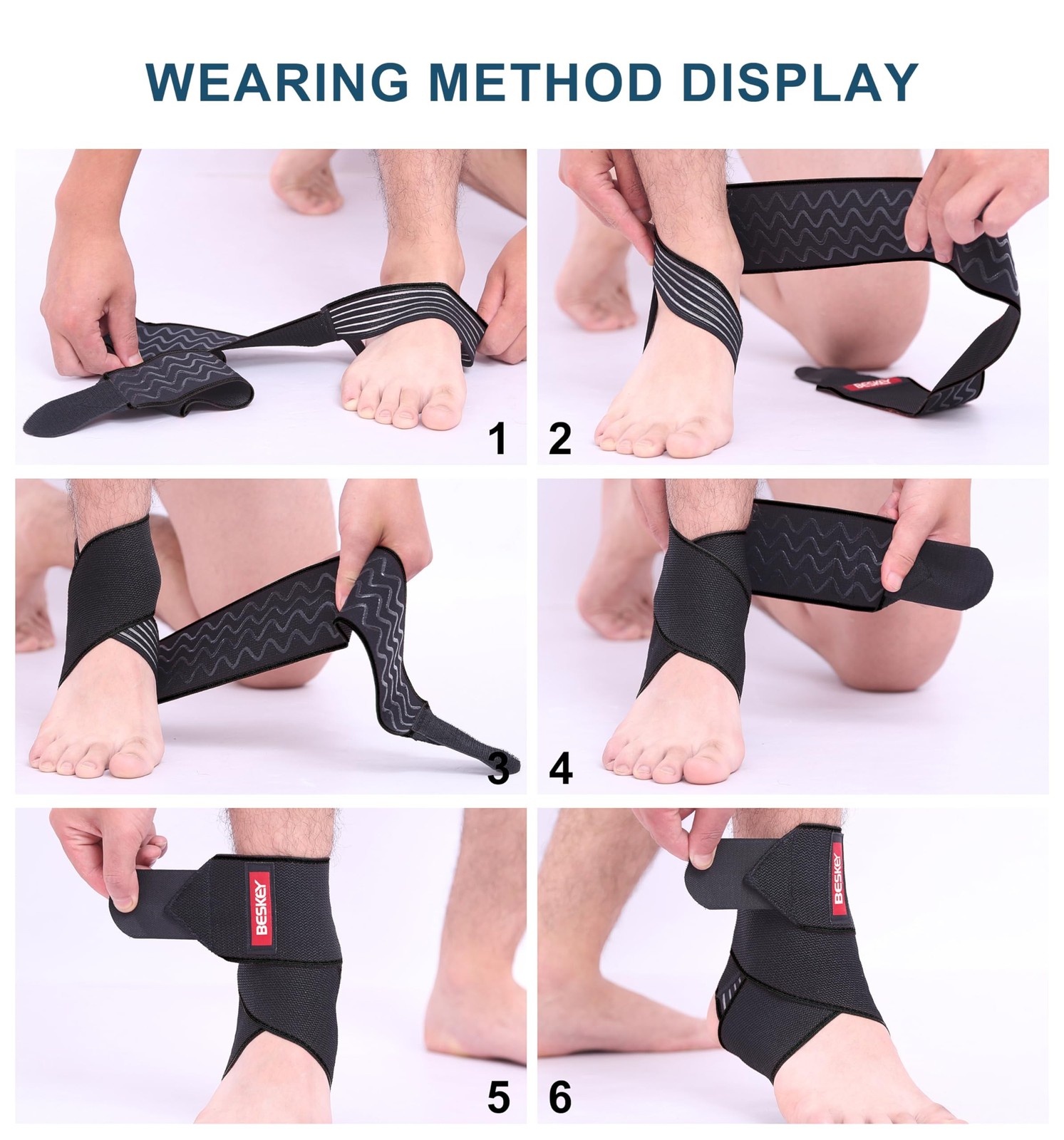 1pcs Adjustable Ankle Brace Support, Breathable Elastic Nylon Sports Wrap