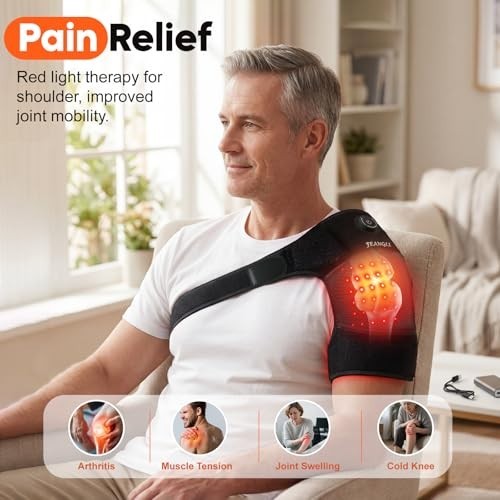Wireless Rechargeable Infrared Light Therapy Knee Brace for Pain Relief, 660nm &