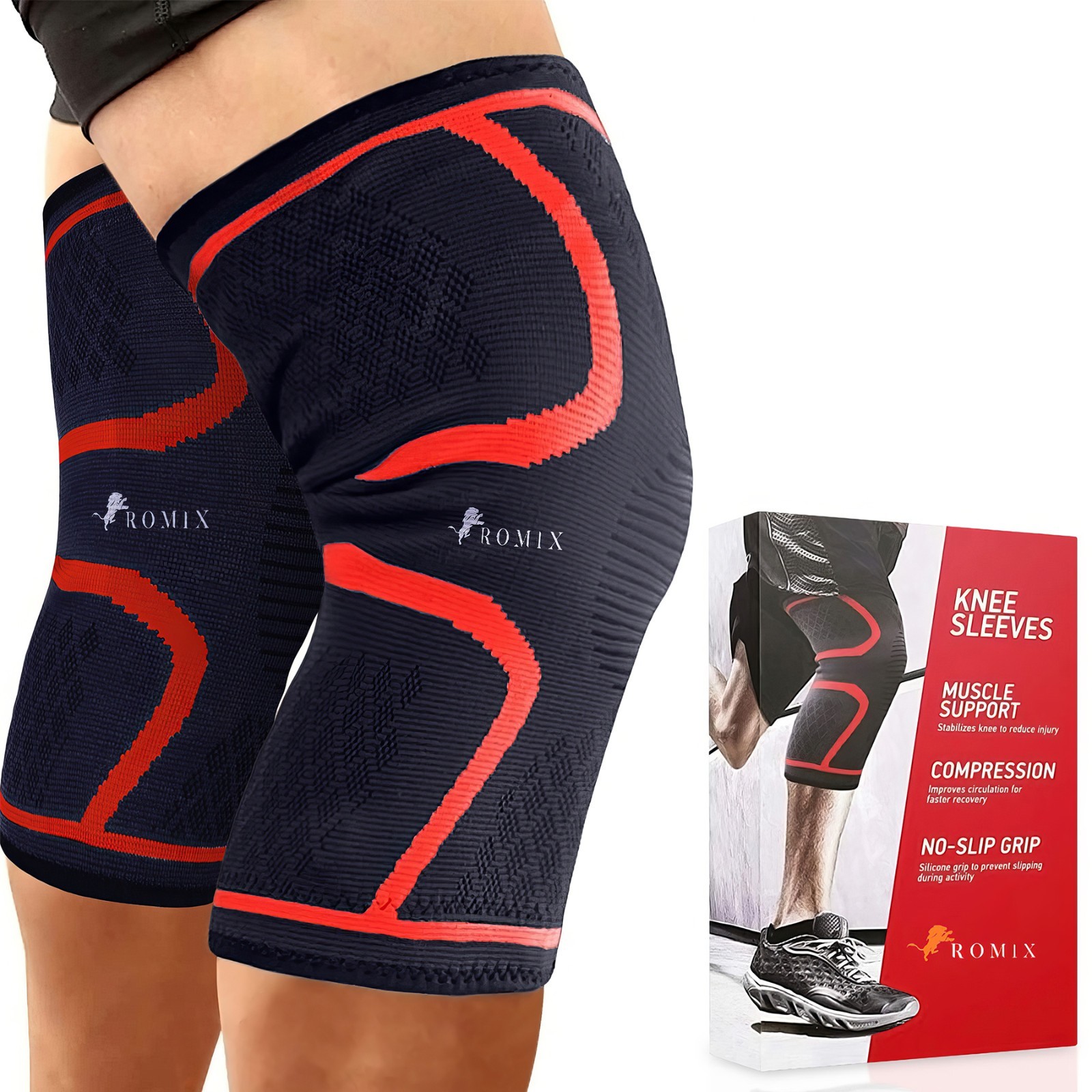 1Pair Knee Compression Sleeves Basketball volleyball Brace Support For Women Men