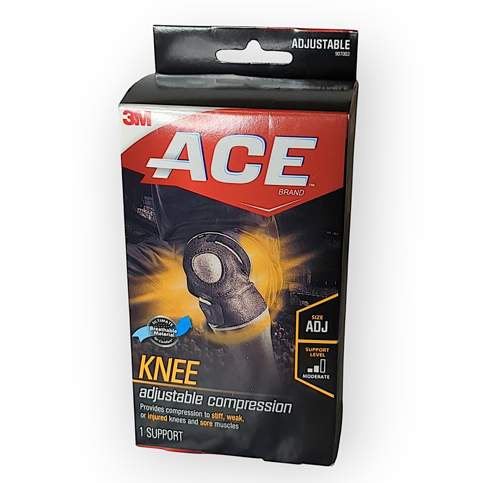 3M Ace Knee Adjustable Compression, Moderate Support ~ Adjust to Fit 11in-22in