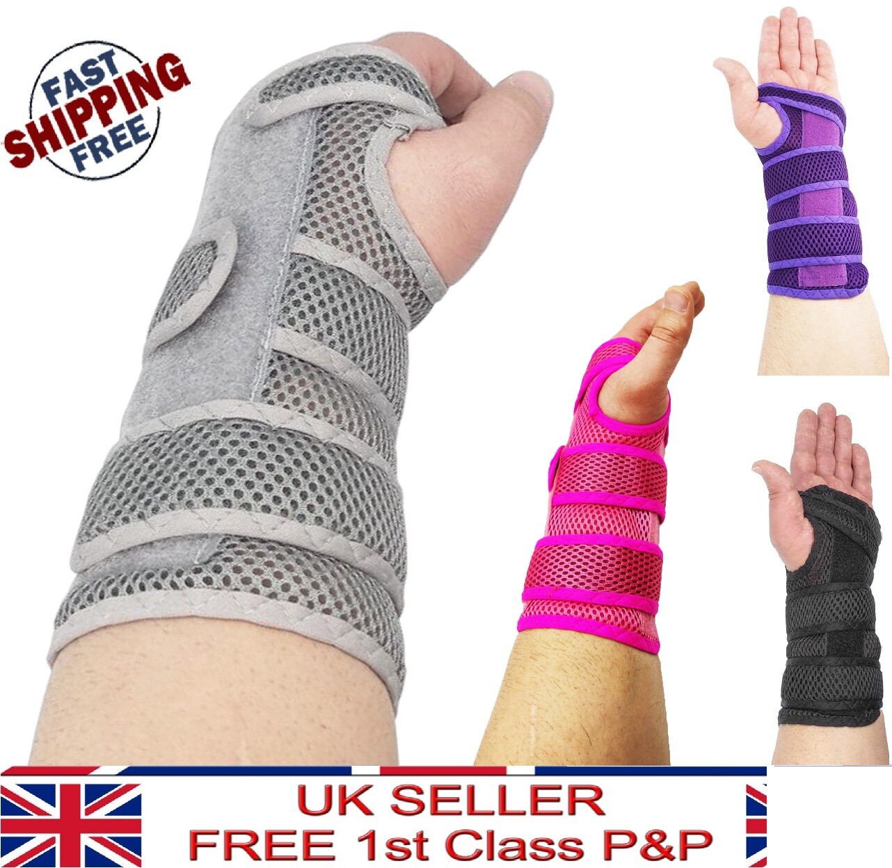 LTG PRO® Wrist Support Breathable Mesh Brace Splint Carpal Tunnel Strain Sprain