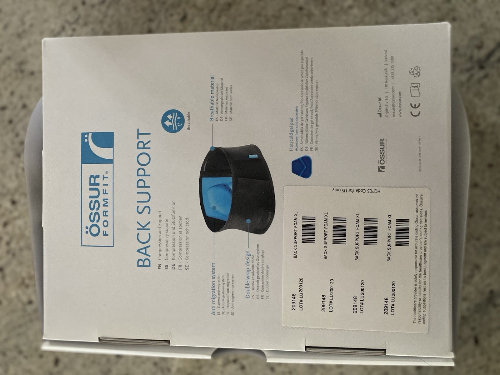 Back Support Occur Form Fit Xl Back Support In Box Brand New