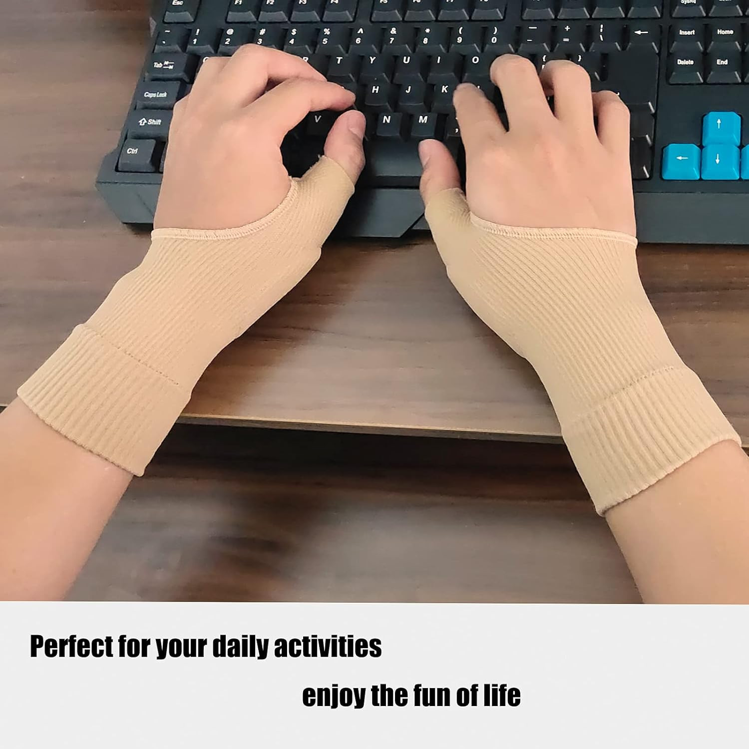 Thumb Wrist Support Braces,Breathable Thumb Compression Sleeves with Soft Gel Pa