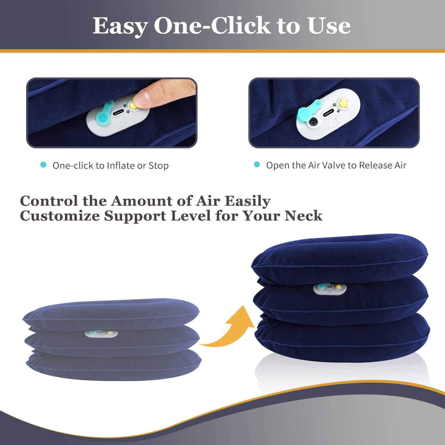 Electric Pump Cervical Neck Traction Device for Neck Pain Relief, One-Click-to-I