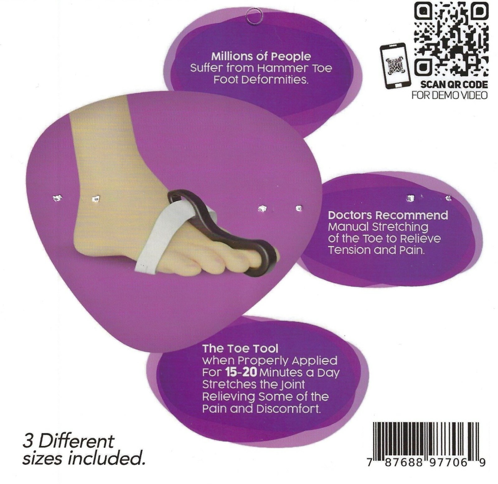 Hammertoe Toe Straightener Hammer Toe Tool splint brace foot bent SEE VIDEO DEMO