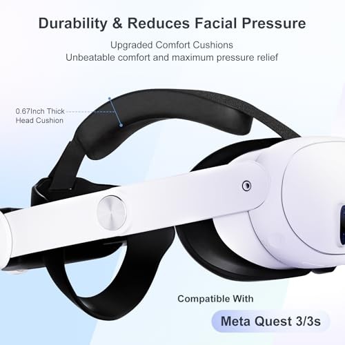 SAQICO COMFORT HEAD STRAP FOR META QUEST 3S AND QUEST 3 – WHITE AND BLACK