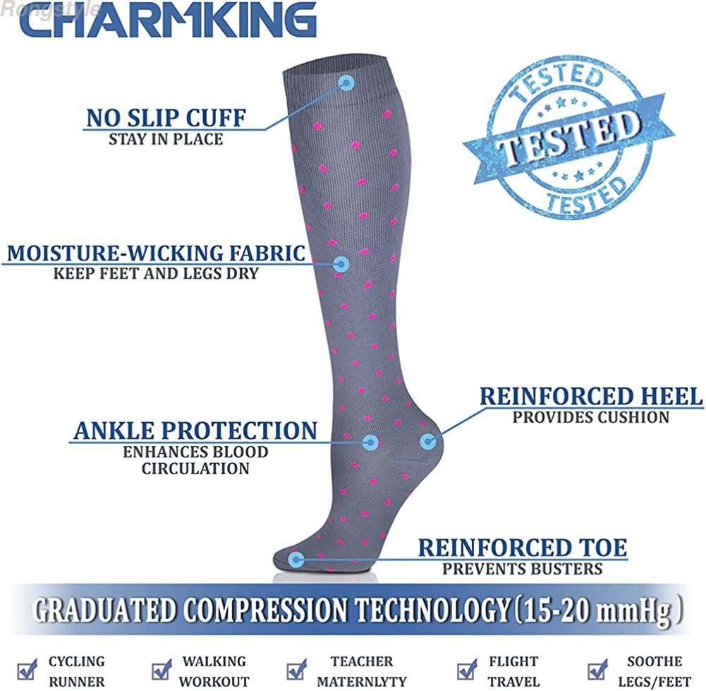 Compression Socks Stockings Mens Womens Knee High Medical 20-30 mmHG S/M-L/XL