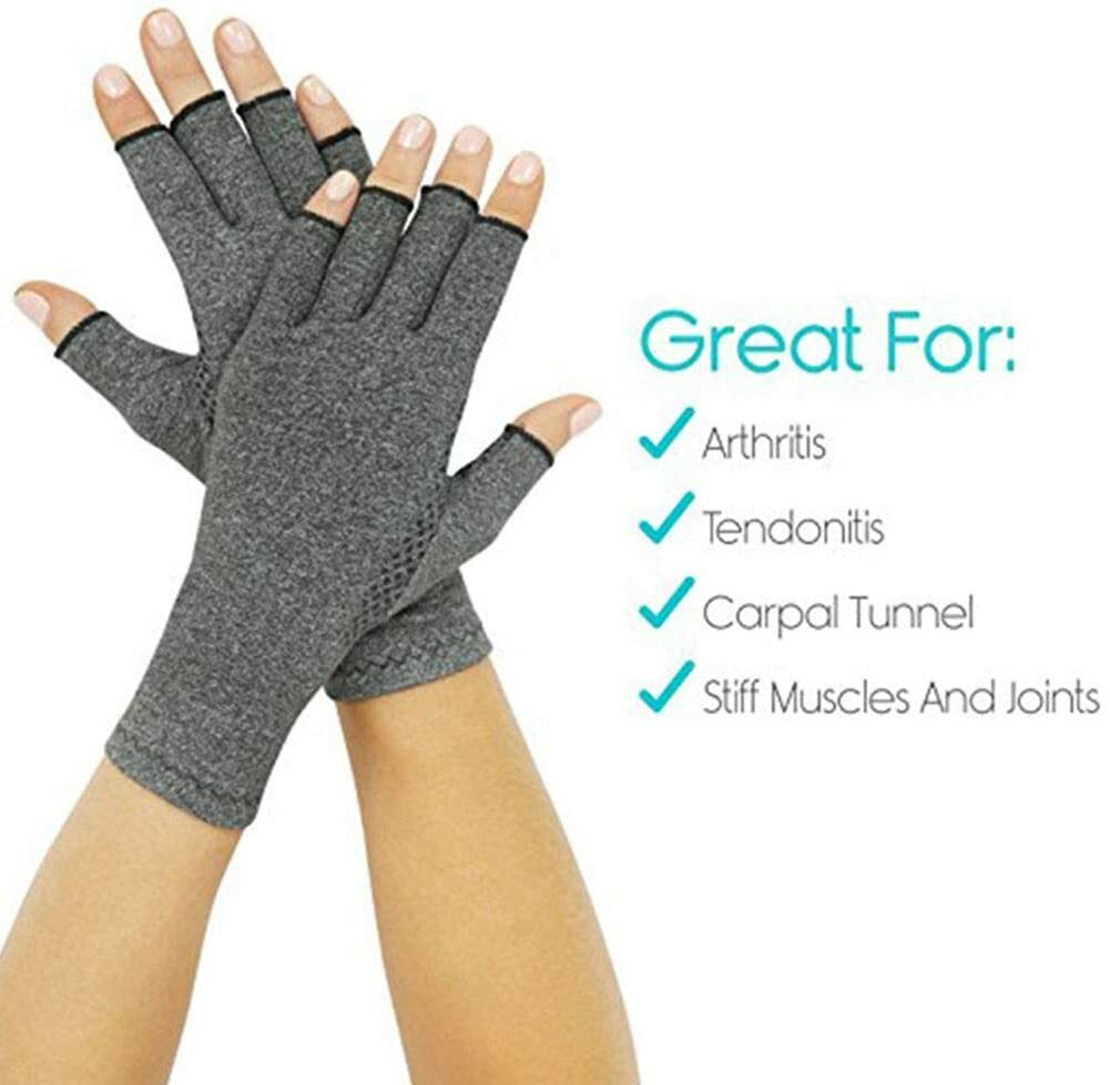 Copper Compression Gloves Carpal Tunnel Arthritis Pain Relief Therapeutic Brace