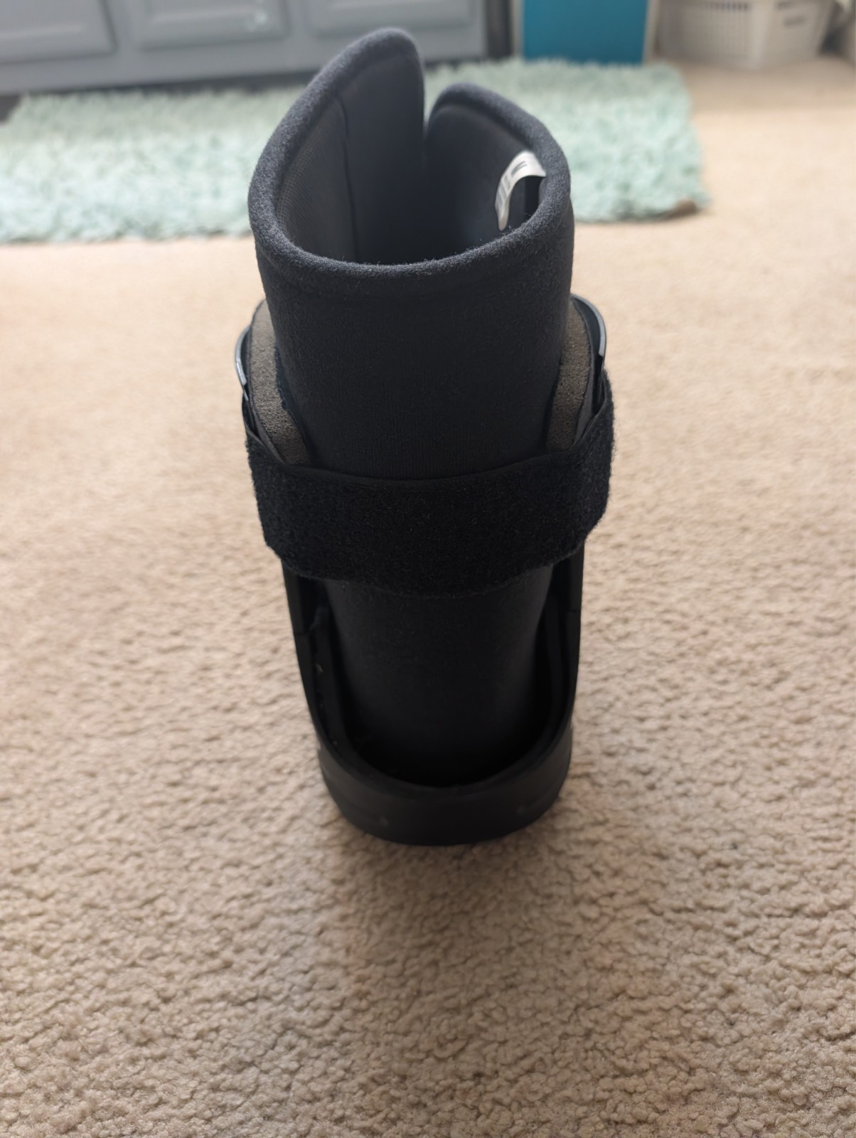 Black medical walking boot