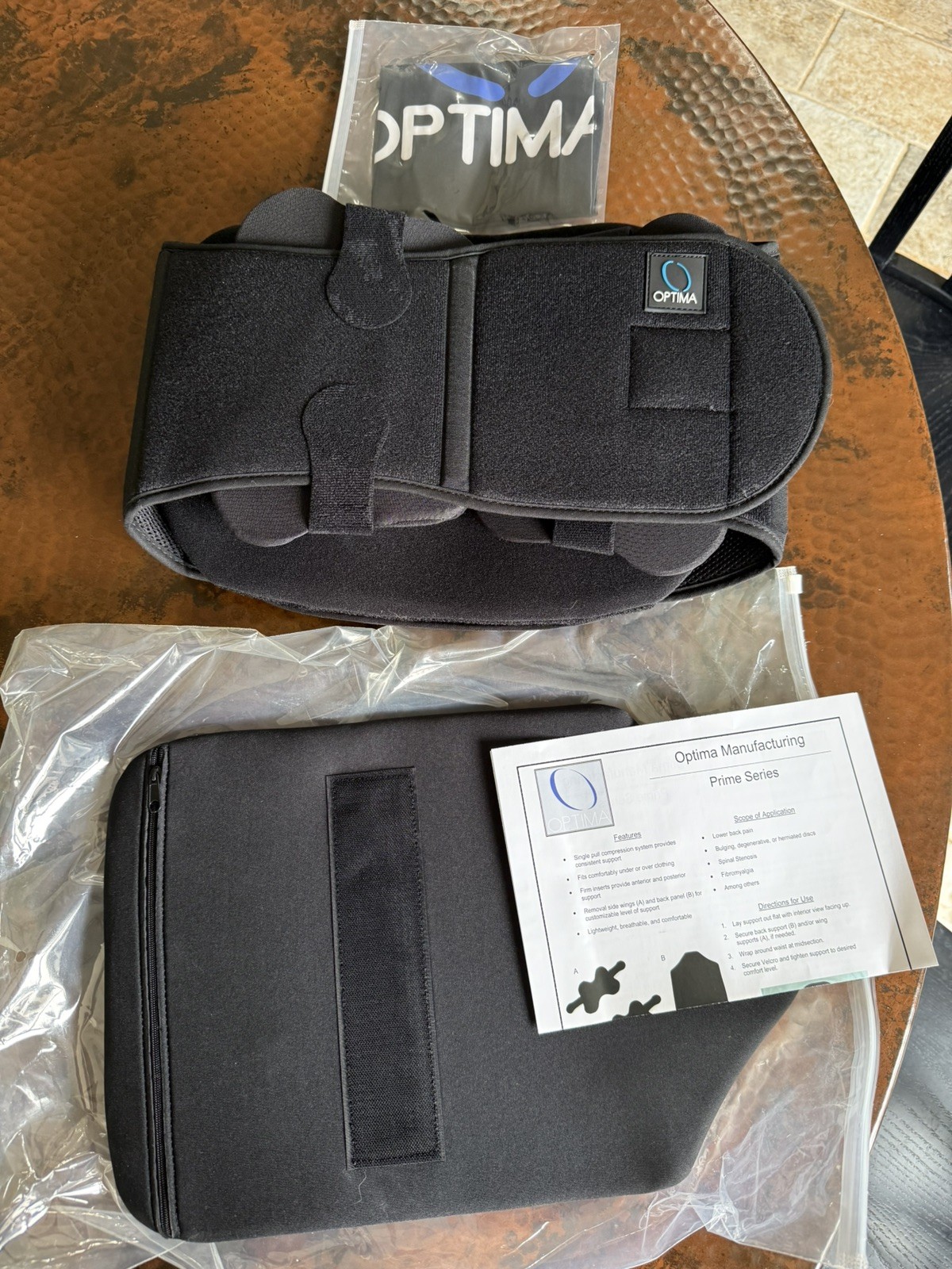 Optima Manufacturing Prime Series Therapy Back Brace/ Suport w/ Carrying Bag XL