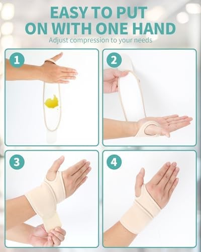 2PCS Castor Oil Pack Wrap for Wrist Hand Wrap Wrist Brace for Carpal Tunnel Reli