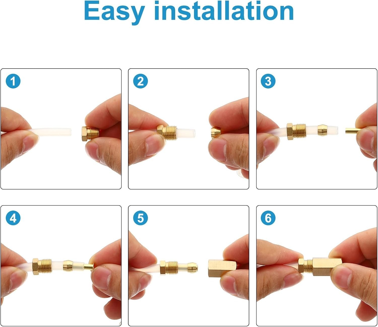 20-Piece Brass Ferrule Set for 1/8 Inch OD Hose Tube – High-Pressure Resistance
