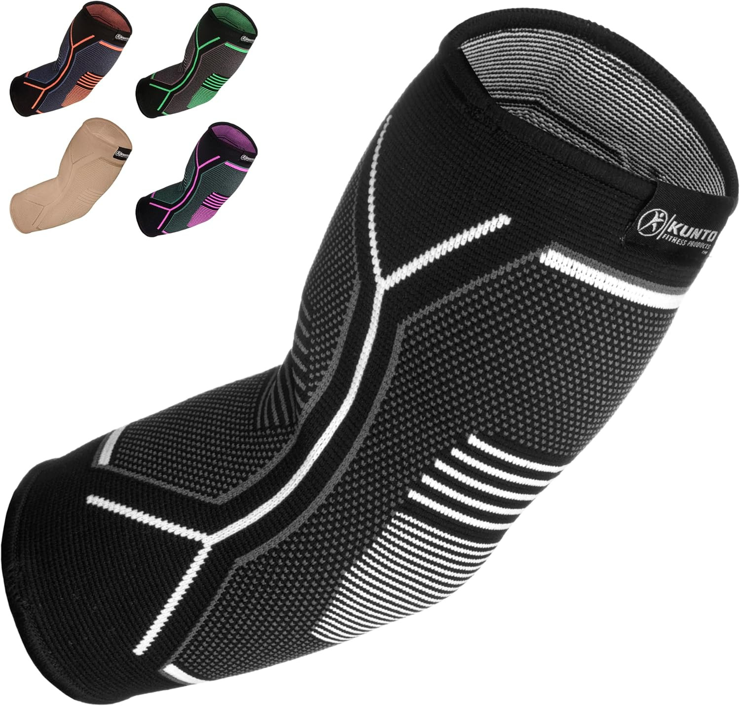 Kunto Fitness Elbow Brace Compression Support Sleeve (Shipped from USA) for Tend