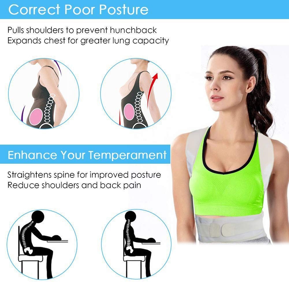 Thoracic Back Brace Posture Corrector – Magnetic Large (Pack of 1), Beige