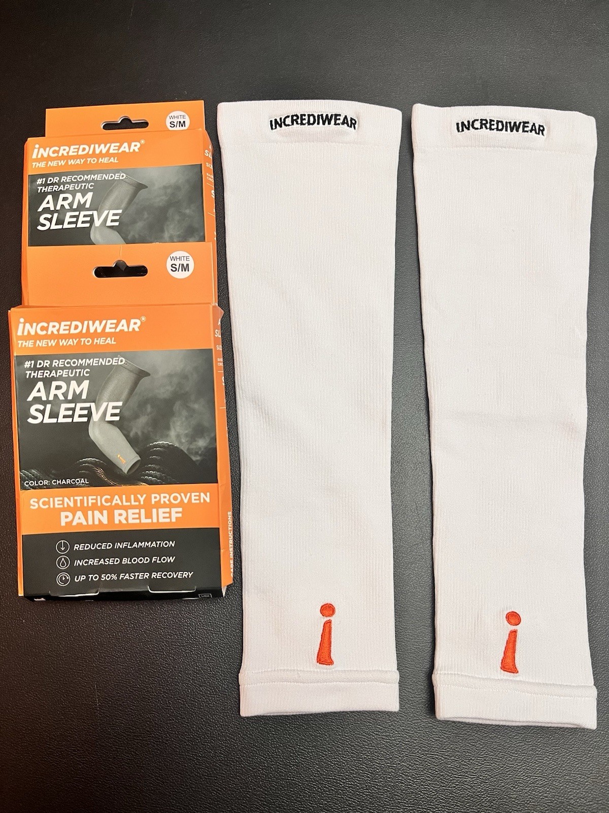Incrediwear Arm Sleeve Pair S/M White Compression Sleeve – Used