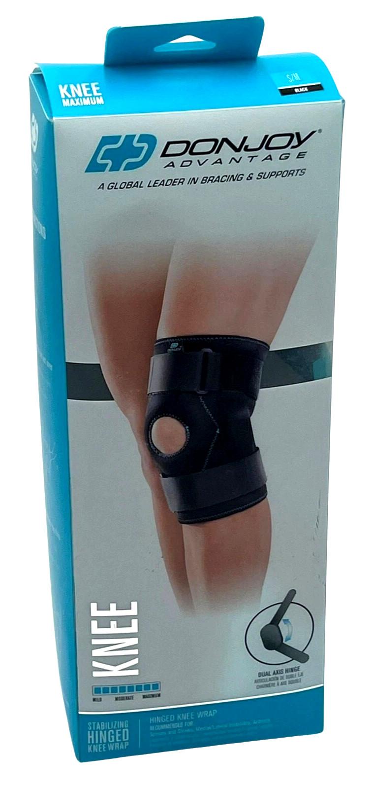 DonJoy Stabilizing Double Hinged Knee Wrap Brace Sprains S/M Fits 13-15in NEW