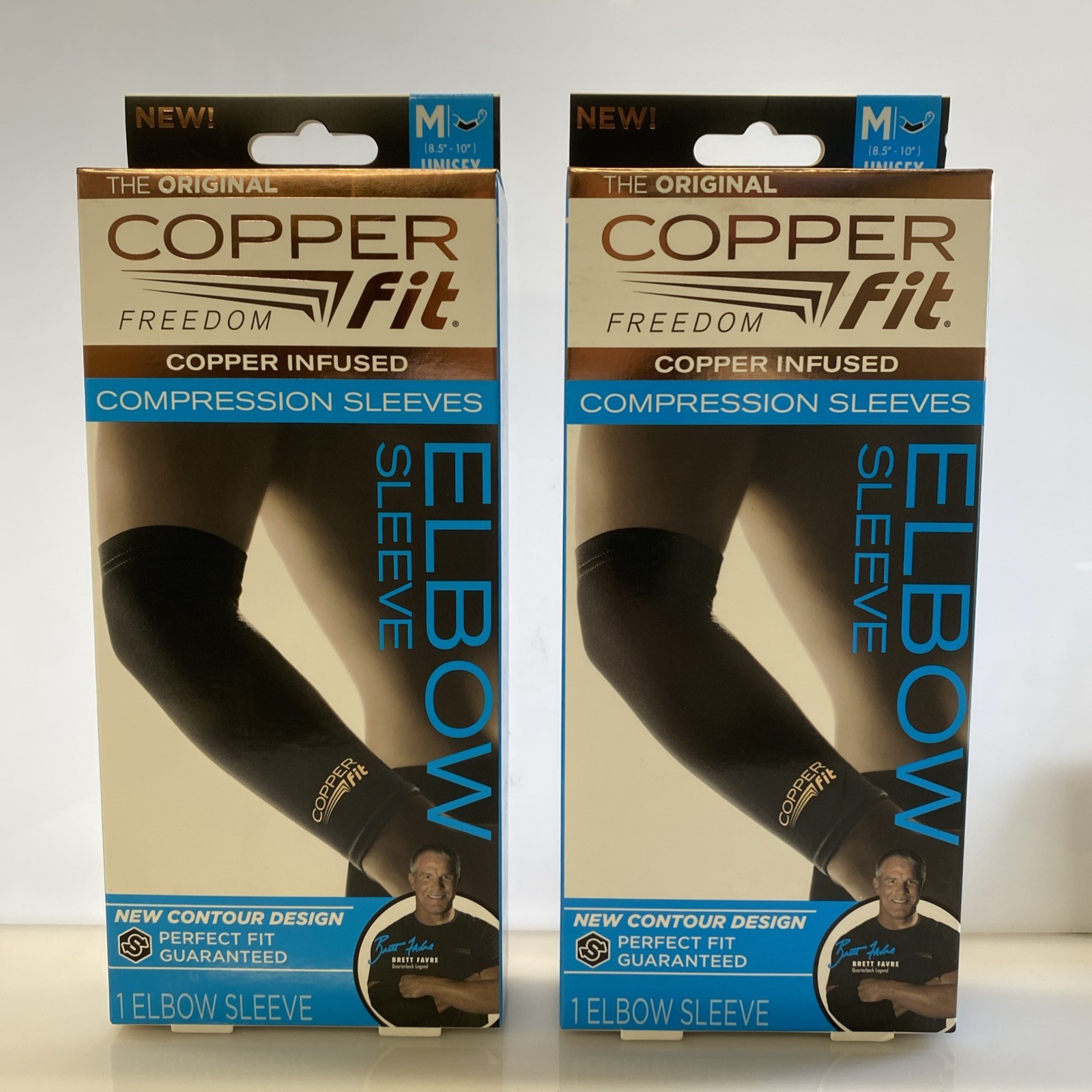 2 pack – Copper Fit Freedom Compression Elbow Sleeve – Medium – THE ORIGINAL
