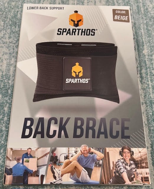 Sparthos Back Brace, Lower Back Support, Size L, Beige, Men & Women, NEW