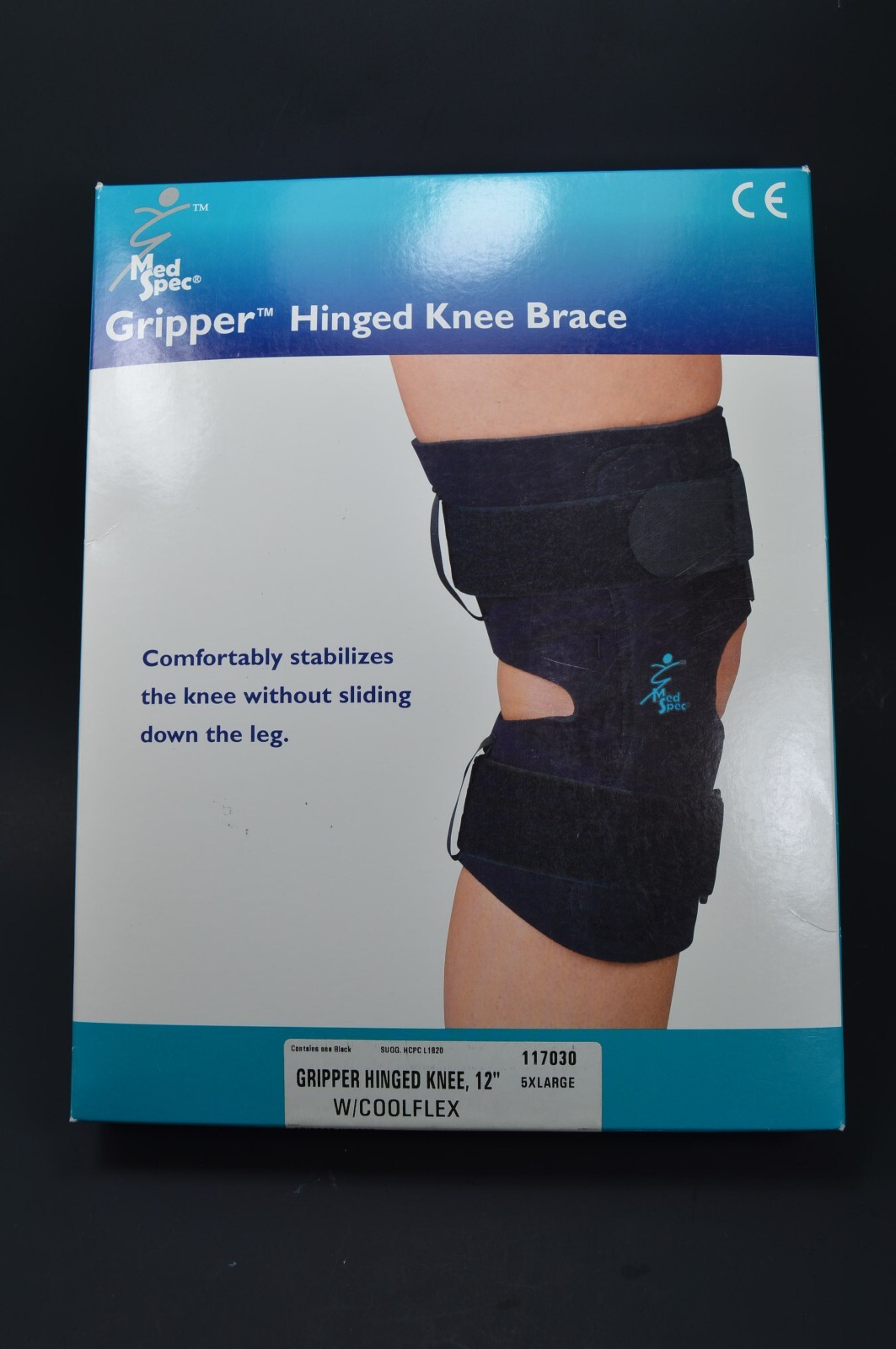 Med Spec Gripper Hinged Knee Brace W/ Coolflex 12″,117039, 5XLarge,New