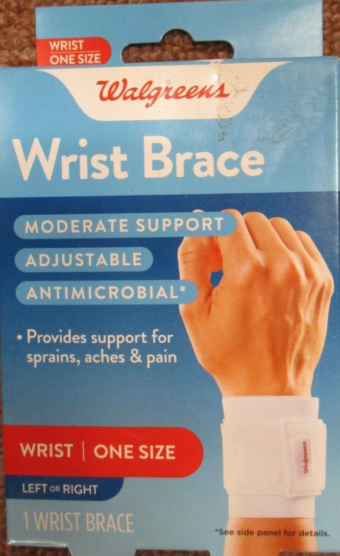 Walgreens Wrist Brace Moderate Support Adjustable One Size Left or Right