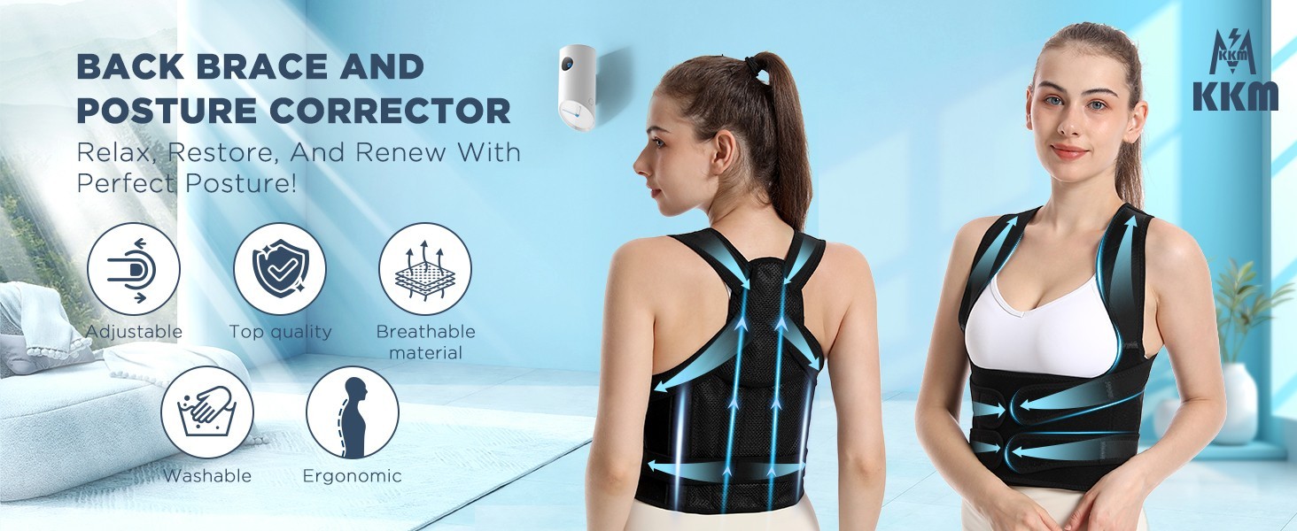 Back Brace Posture Corrector Adjustable Shoulder Support Belt for Men Women Back