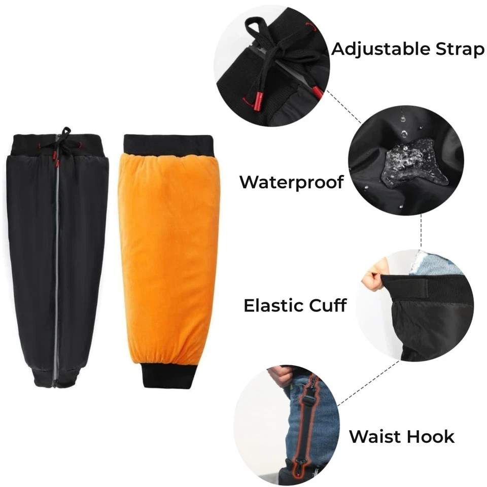 Motorcycle Warm Leg Knee Sleeves Winter Windproof Waterproof Plush Leg Pad Gu…