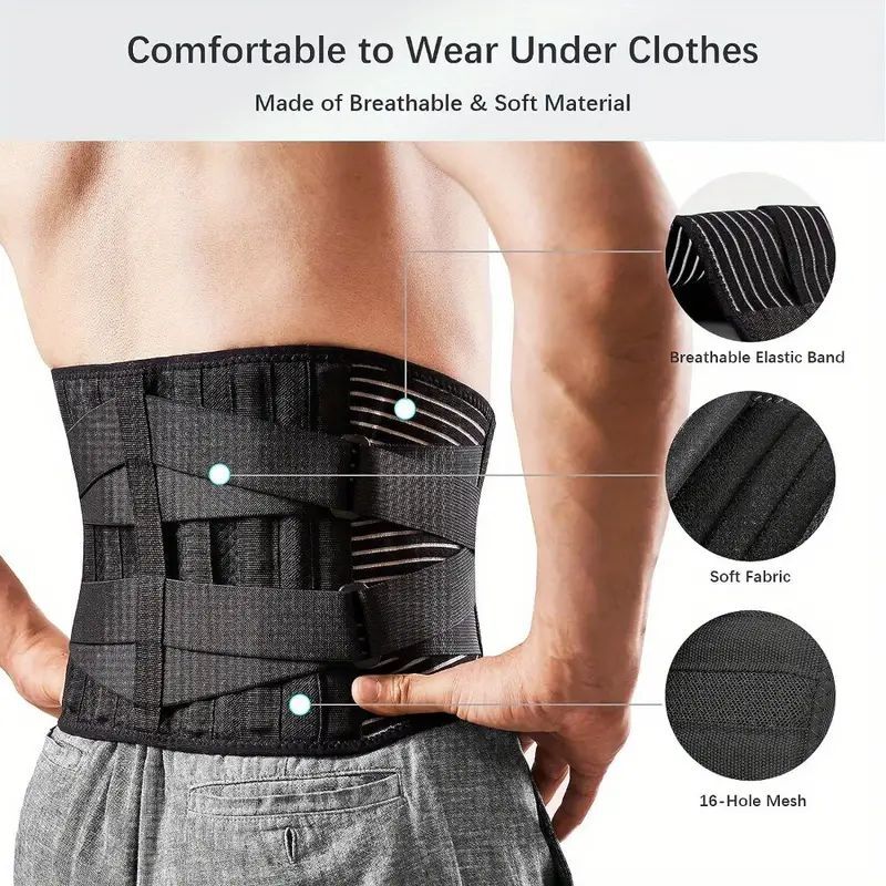 Adjustable Lower Back Brace Lumbar Support Waist Belt For Men Women Pain Relief+